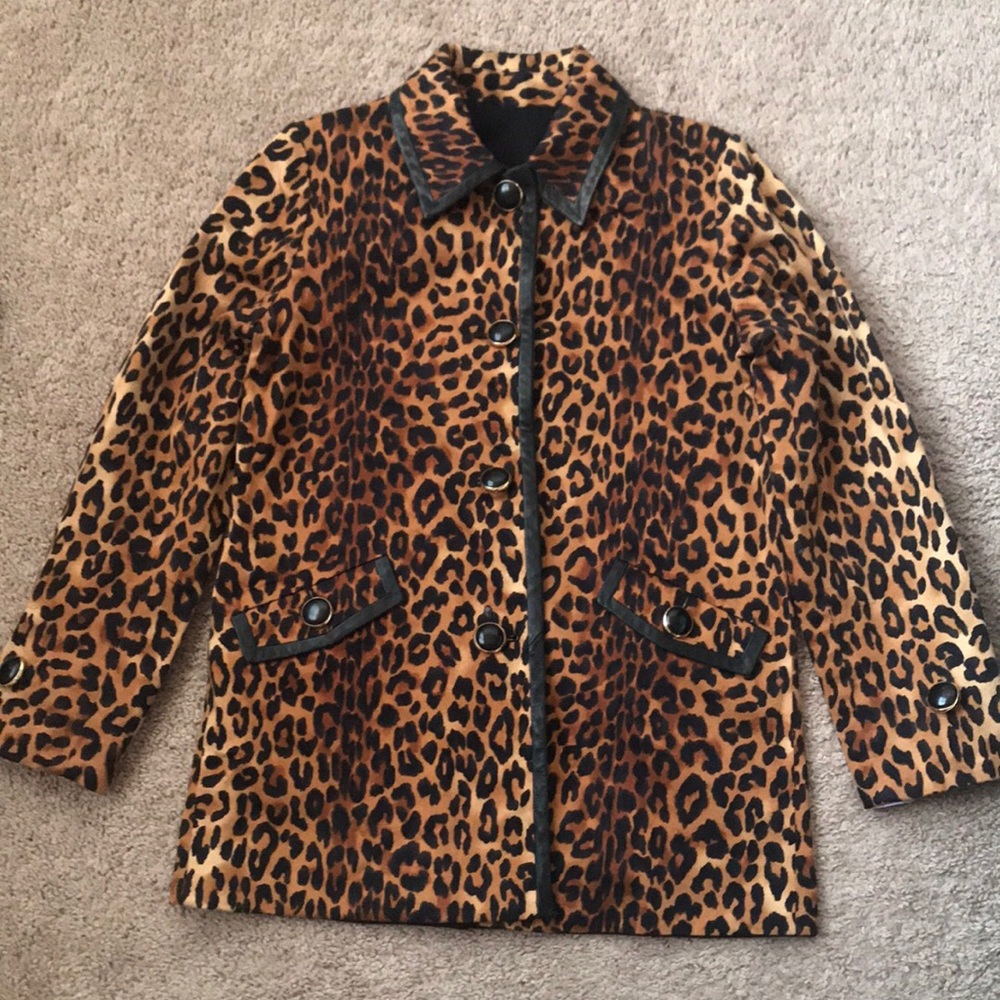 Reversible Leopard Print / Black Jacket